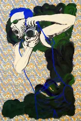 Passager 25, 2020 (acrílico sobre papel japonês serigrafado)