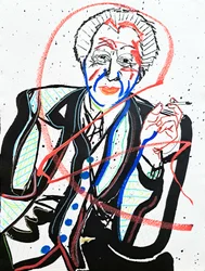Surportrait : Frank Lloyd Wright, 2022 (acrílico sobre papel)