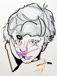 Surportrait : Françoise Sagan 2, 2019 (acrílico sobre papel)