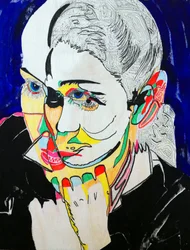 Surportrait : Gabrielle Roy, 2021 (óleo e acrílico sobre painel de madeira)