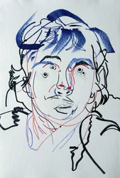 Surportrait : Marguerite Duras 3, 2021 (acrílico sobre papel)