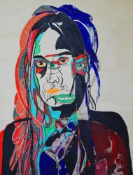 Surportrait : Maude Veilleux, 2021 (óleo e acrílico sobre painel de madeira)