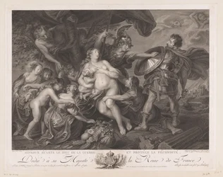 Minerva beschermt de Vruchtbaarheid tegen March Minerva dispensa o deus da guerra e protege a fertilidade (título no objeto)