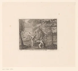 Sacrifício a Pan e a Metamorfose de Syrinx Sacrifique uma panela; Dance de Syringe (título no objeto)