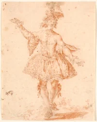 Figura de teatro masculina em pé