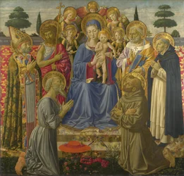 A Virgem e o Menino entronizados entre Anjos e Santos, 1460
