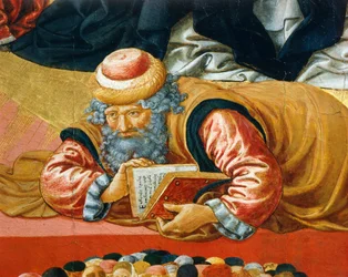 O filósofo árabe Averroes, detalhe do Triunfo de São Tomás de Aquino