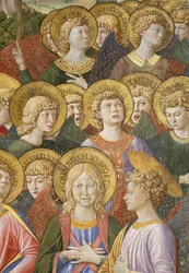 Coro de Anjos, detalhe da jornada do ciclo magi na capela, detalhe c.1460 afresco de 70615