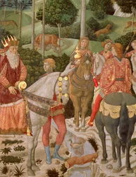 Piero de Medici (1416-69) como Caspar, detalhe da Procissão dos Magos, c.1459-60