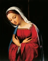 Madonna, detalhe de Natividade de Garofalo (1481-1559)
