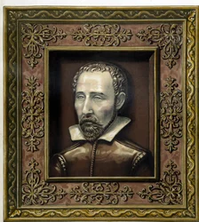 Retrato de Bernard Palissy, executado em faiança por ele mesmo - em "A obra de Bernard Palissy" de C. Delange e C. Borneman, Paris