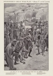 Cena de uma produção de Henry V, de Shakespeare, no Lyceum Theatre, Londres (litho)