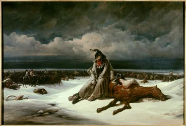 Aposentadoria da Rússia (1812). Pintura de Bernard Edouard Swebach (1800-1870)