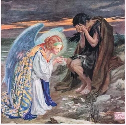 É sábio ser bom que mau, ilustração do "Rabino Ben Ezra" de Robert Browning (cor litho)