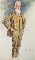 Retrato de George Bernard Shaw, c.1925 (aquarela sobre papel)