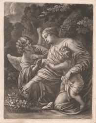 Madonna, Criança, e Anjo