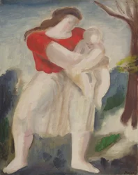 Mãe e Filho, c.1940 (óleo a bordo)