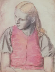 Retrato da mulher do artista, c.1926 (lápis e aguarela)