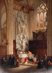Interior da igreja de St Waudru, Mons