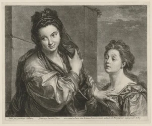 Uma mulher afasta outra com a mão