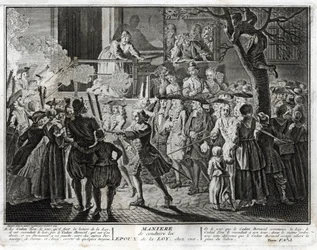 Judaísmo: a forma de conduzir os esposos do lar da Lei - uma representação da procissão pela qual a comunidade honrou, na festa de Simhat Torah, aqueles que tinham sido escolhidos, um para abençoar a leitura da última passagem da Torah e o outro t