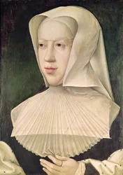 Marguerite de Habsbourg (1480-1530) Duquesa de Sabóia (óleo no painel)