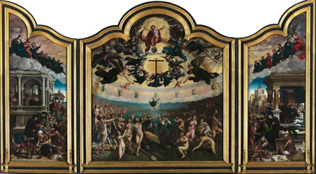 O Juízo Final e as Sete Obras de Misericórdia (óleo sobre painel)