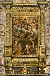 Apse, Altarpiece de Bernardino Gatti chamado Il Sojaro completado por Giovanni Battista Trotti chamado IL Malosso, Assunção da Virgem