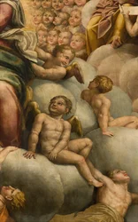 Apse, Altarpiece de Bernardino Gatti chamado Il Sojaro completado por Giovanni Battista Trotti chamado IL Malosso, Assunção da Virgem