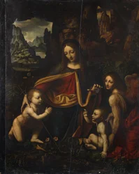 Virgem das Rochas, de Bernardino Luini (ca 1480-ca 1532), óleo sobre madeira, cm 865x655, Igreja de Santa Giustina, Affori, Lombardia, Itália