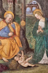 Adoração dos Pastores Pinturicchio (Bernardino di Betto) (1454-1513) 1484-1492 (Igreja de Santa Maria del Popolo), Basílica de Santa Maria del Popolo, Basso della Rovere Chapel Roma Itália
