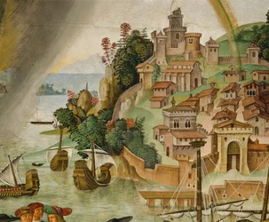 Eneias Silvius Piccolomini chega a Talamone (fresco)