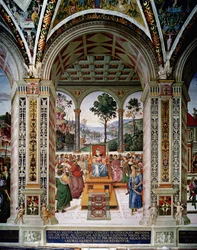 Aeneas Sylvius Piccolomini (1405-64) Apresenta uma Oração perante o Rei James I da Escócia (1394-1437) em 1435