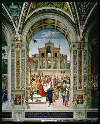Aeneas Sylvius Piccolomini (1405-64) é Laureado Poeta Coroa por Frederick III (1415-93) em 1442