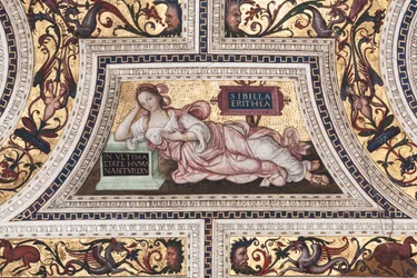 Eritreia Sibyl, detalhe de The Sibyls (fresco