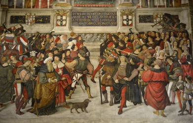 Itália, Toscana, Siena, catedral, o Duomo: A coroação de Pio II (1405-1464)