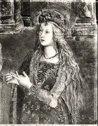 Santa Catarina, possivelmente um retrato de Lucrezia Borgia (1480-1519) do ciclo de Vidas dos Santos, Sala dei Santi, 1492-94