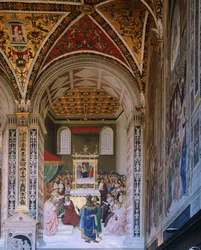 Histórias de Pio II: Piccolomini eleito Cardeal por Bernardino Pinturicchio (cerca de 1452-1513), Biblioteca Piccolomini, Catedral de Siena