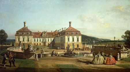 O Castelo Imperial de Schlosshof, do lado do jardim