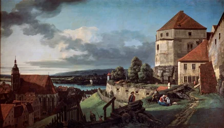 Vista de Pirna da fortaleza de Sonnenstein, c1752-c1755
