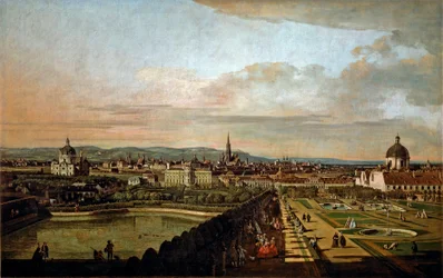 Vista de Viena a partir do Belvedere, 1758-1761. A. 136x214 cm. Viena, Kunsthistorisches Museum