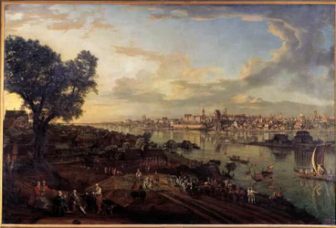 Vista da cidade de Varsóvia do subúrbio de Praga Pintura de Bernardo Bellotto (1720-1780)