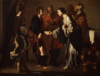 O noivado de Tobias e Sara (óleo sobre tela)