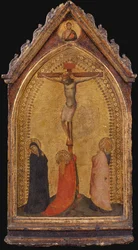 A Crucificação com Maria Madalena, Nossa Senhora e João Evangelista (têmpera sobre painel)