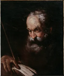 Retrato de um homem velho com um livro (óleo sobre tela