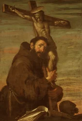 São Francisco de Assis abraçado a um crucifixo