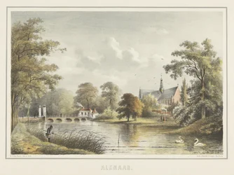Vista de Alkmaar com Grote Kerk