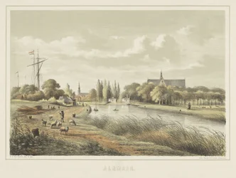 Vista de um rio perto de Alkmaar