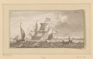 Navio de guerra no rio IJ