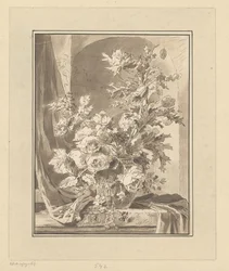 Vaso com flores para um nicho